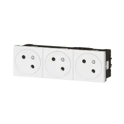 M45 BIAŁY GNIAZDO 6M 3X Z/U SKOŚNE ZACISKI SPRĘŻYNOWE 16A 250V