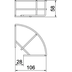 GRB 90 510 G ŁUK KORYTKA SIATK.90 55X100 G