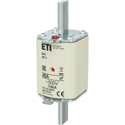 NH1/WT-1 GF 40A/500V G WKŁADKA TOPIKOWA PRZEMYSŁOWA SZYBKA, G