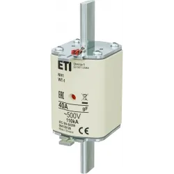 NH1/WT-1 GF 40A/500V G WKŁADKA TOPIKOWA PRZEMYSŁOWA SZYBKA, G