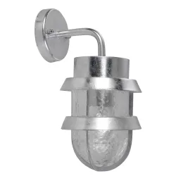 TIVOLI SREBRNY GALWANIZOWANY OPRAWA KINKIET ELEWACYJNY NT 1X E27/ 60W IP44 ALUMINIUM/ STAL/ SZKŁO