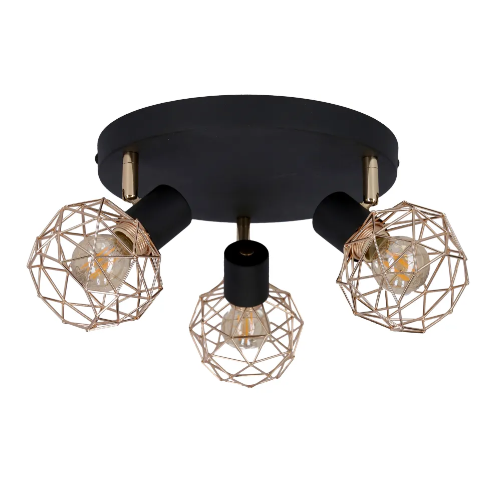 ACROBAT CZARNY/ ZŁOTY OPRAWA SUFITOWA SPOT NT 3X E14/ 40W IP20 METAL