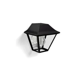 ALPENGLOW CZARNY OPRAWA ŚCIENNA KINKIET ELEWACYJNY 1X E27/ 60W IP44 ALUMINIUM/ SZKŁO