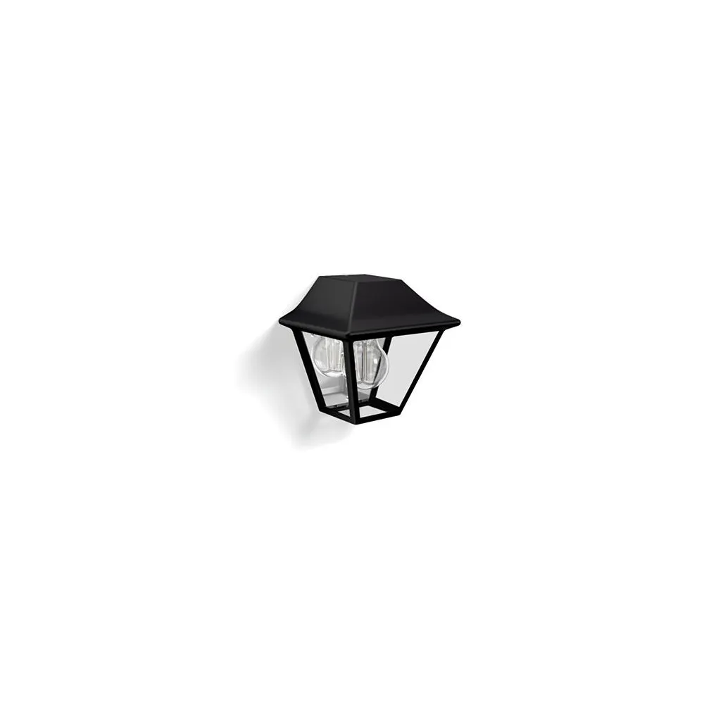 ALPENGLOW CZARNY OPRAWA ŚCIENNA KINKIET ELEWACYJNY 1X E27/ 60W IP44 ALUMINIUM/ SZKŁO