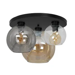 SOFIA CZARNY OPRAWA SUFITOWA 3X E27/ 60W IP20 METAL/ SZKŁO