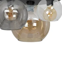 SOFIA CZARNY OPRAWA SUFITOWA 3X E27/ 60W IP20 METAL/ SZKŁO