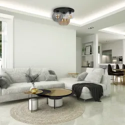 SOFIA CZARNY OPRAWA SUFITOWA 3X E27/ 60W IP20 METAL/ SZKŁO