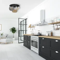 SOFIA CZARNY OPRAWA SUFITOWA 3X E27/ 60W IP20 METAL/ SZKŁO