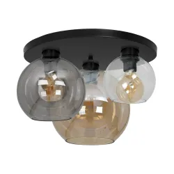 SOFIA CZARNY OPRAWA SUFITOWA 3X E27/ 60W IP20 METAL/ SZKŁO