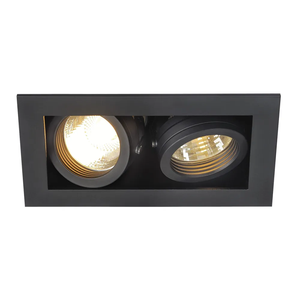 KADUX CZARNY OPRAWA SUFITOWA PT 2X GU10/ 50W IP20 ALUMINIUM/ STAL