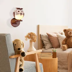 OWL BRĄZOWY/ BIAŁY OPRAWA ŚCIENNA KINKIET NT 1XG9/ 10W IP20 TWORZYWO