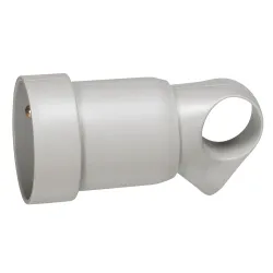 GNIAZDO WTYCZKOWE PRZENOŚNE 2P+Z - 16 A - PLASTIKOWE - SZARE- Z PIERŚCIENIEM