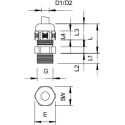 V-TEC PG36 LGR DŁAWIK KABLOWY