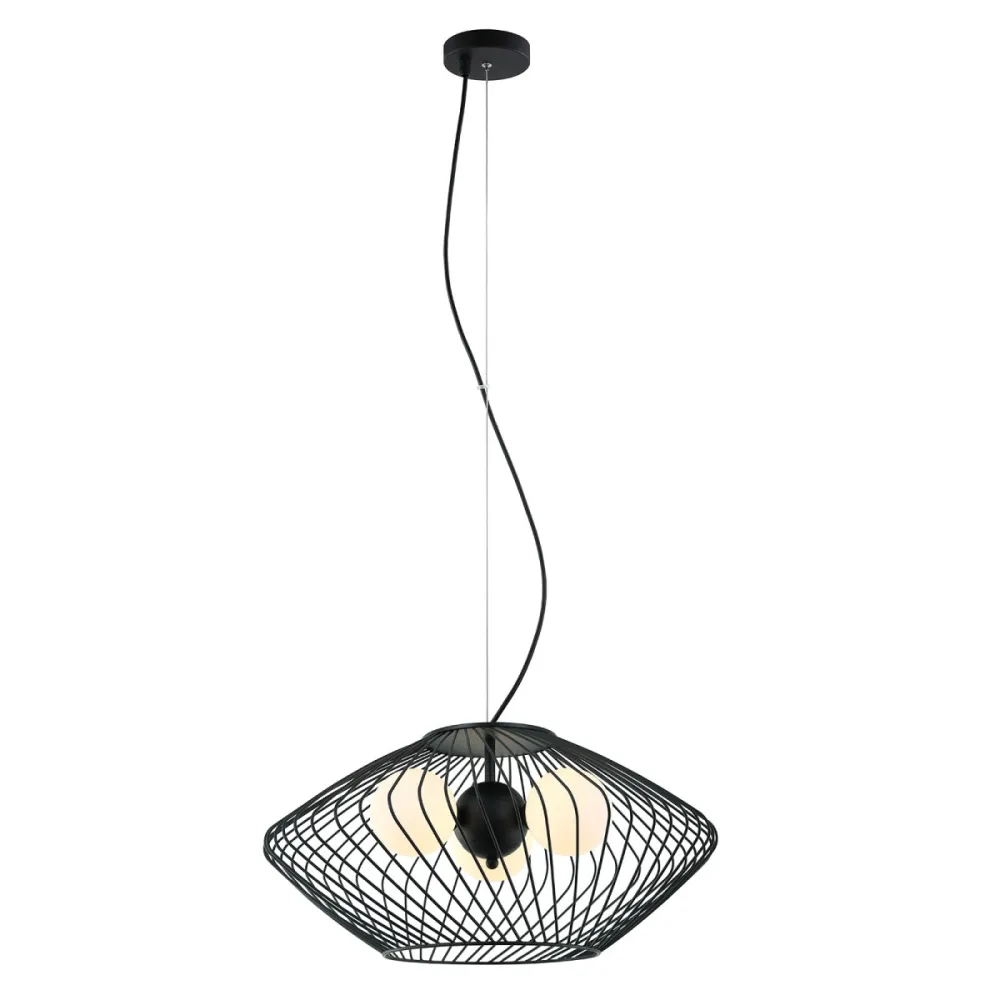 ZENO CZARNY/ BIAŁY OPRAWA WISZĄCA 3X G9/ 25W IP20 STAL/ SZKŁO