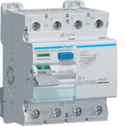 CDB640D 40A/ 30MA/B+ WYŁĄCZNIK RÓŻNICOWY 40A  3P+N 4M 30MA B+ 10KA