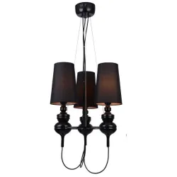 BAROCO CZARNY OPRAWA WISZĄCA 3X E27/ 60W IP20 METAL/ TKANINA
