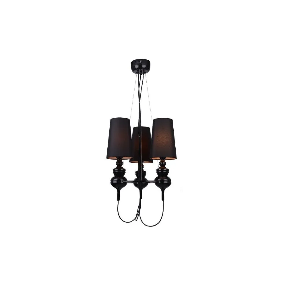 BAROCO CZARNY OPRAWA WISZĄCA 3X E27/ 60W IP20 METAL/ TKANINA
