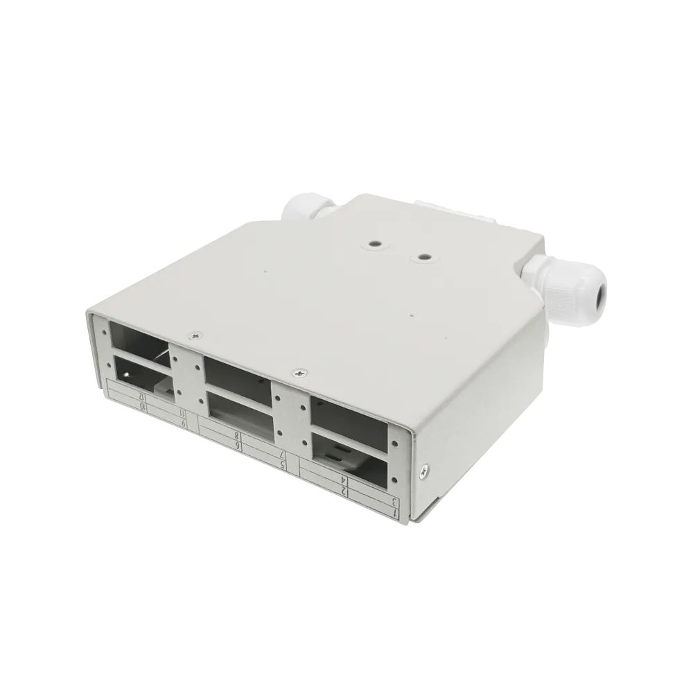 PRZEŁĄCZNICA ŚWIATŁOWODOWA NA SZYNĘ DIN 6XSC DUPLEX Z PŁYTĄ CZOŁOWĄ ALANTEC