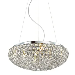 SANTO CHROM OPRAWA WISZĄCA 7X G9/ 40W IP20 STAL/ KRYSZTAŁ