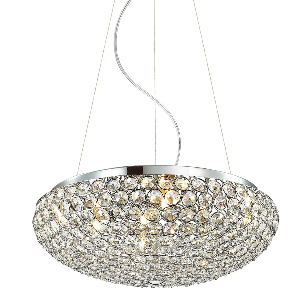 SANTO CHROM OPRAWA WISZĄCA 7X G9/ 40W IP20 STAL/ KRYSZTAŁ