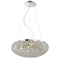 SANTO CHROM OPRAWA WISZĄCA 7X G9/ 40W IP20 STAL/ KRYSZTAŁ