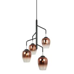 LESLA CHROM/ CZARNY/ MIEDZIANY OPRAWA WISZĄCA 3X E27/ 40W IP20 STAL/ SZKŁO