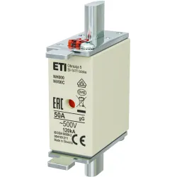 WT-00C NH000 GG K  50A WKŁADKA TOPIKOWA PRZEMYSŁOWA ZWŁOCZNA KOMBI 500V BM WT-NH