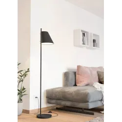 ESTAZIONA CZARNY OPRAWA PODŁOGOWA 1X E27/ 40W IP20 STAL/ TKANINA
