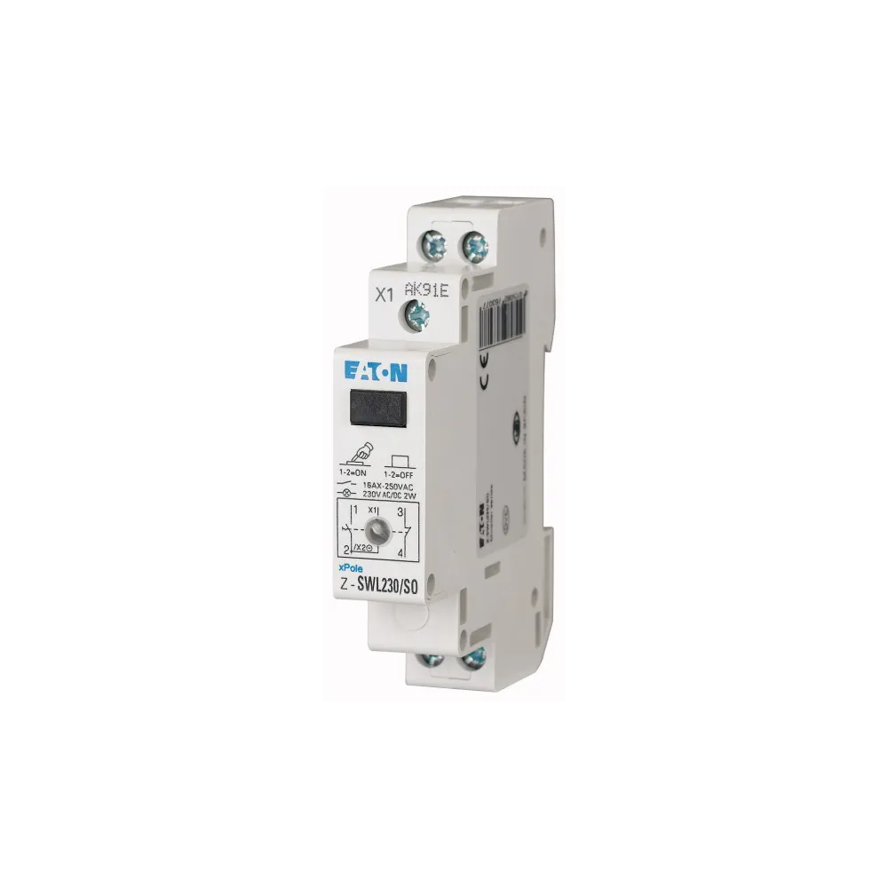 Z-SWL230/SO ŁĄCZNIK MODUŁOWY BEZ SAMOPOWROTU 16A 1Z+1R 1M 230V AC/DC + LED
