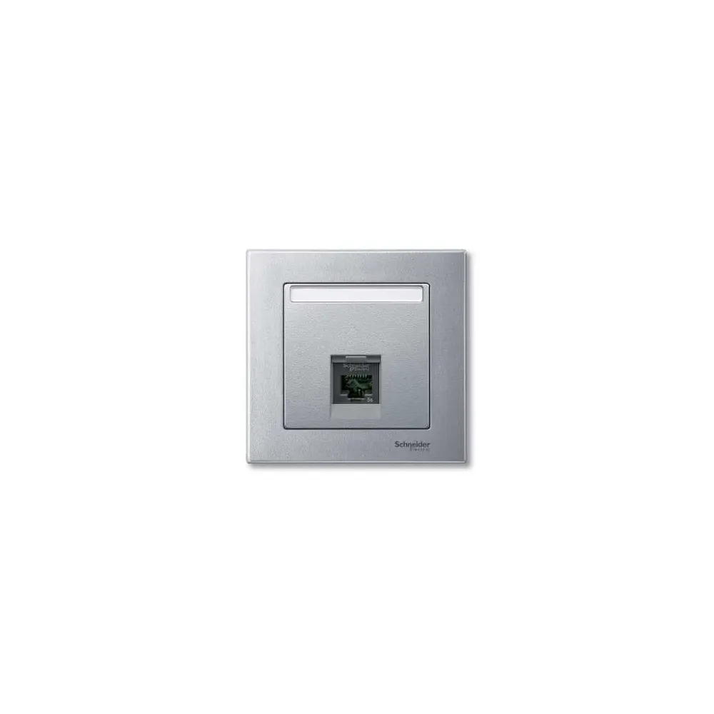 Schneider Electric Merten, System M, płytka centralna pojedyncza do złącza RJ45, aluminium, MTN465860