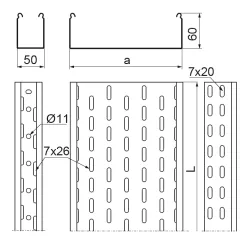 KCP100H60/6 N KORYTKO KABLOWE 100H60 6M 1.5 MM