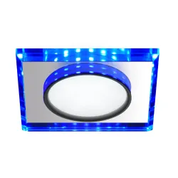 SSP-22 CHROM/ NIEBIESKI OPRAWA SUFITOWA PT LED 8W CW 6500K 500LM IP20 METAL/ SZKŁO