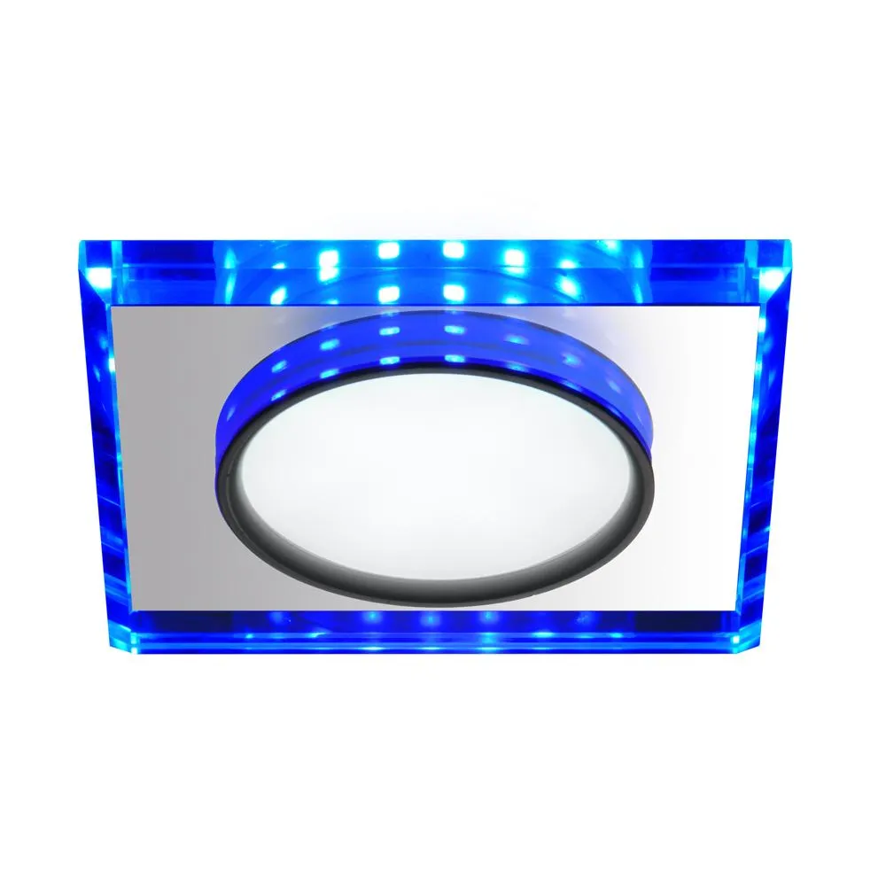 SSP-22 CHROM/ NIEBIESKI OPRAWA SUFITOWA PT LED 8W CW 6500K 500LM IP20 METAL/ SZKŁO