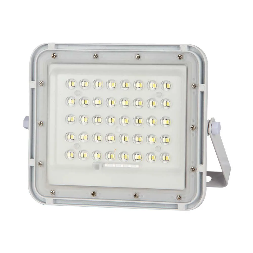 VT-40W-W BIAŁY OPRAWA NAŚWIETLACZ SOLARNY LED 6W NW 4000K 400LM IP65 +CZUJNIK ZMIERZCHU PILOT