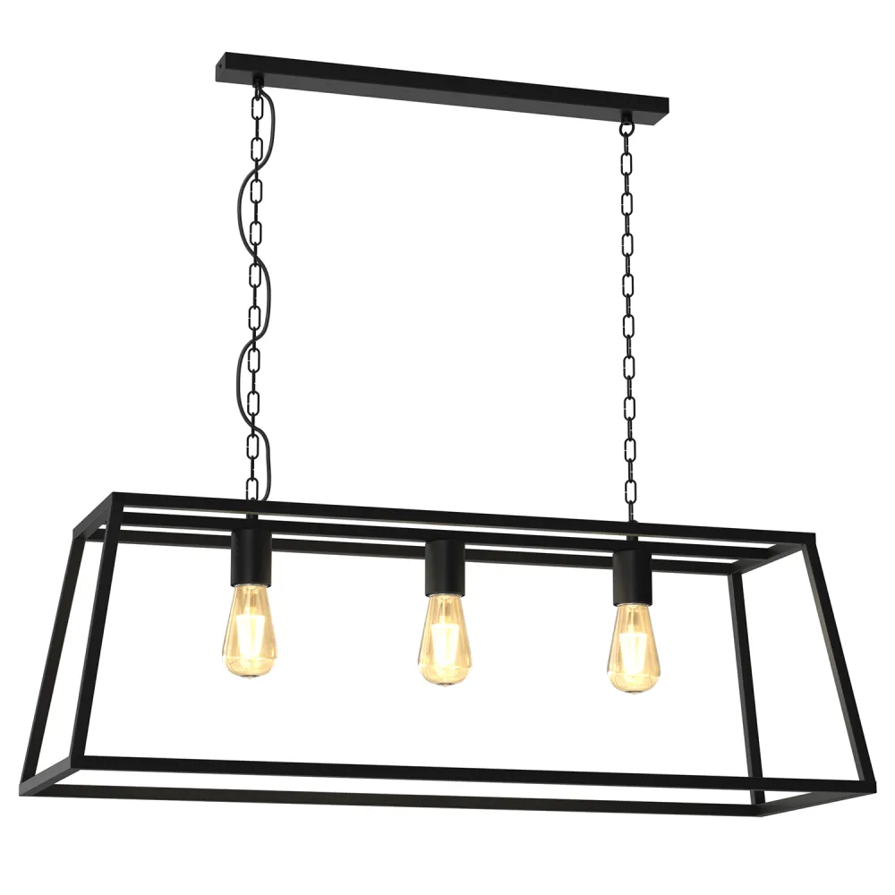 FRAME CZARNY/ ZŁOTY OPRAWA WISZĄCA 3X E27/60W IP20 METAL