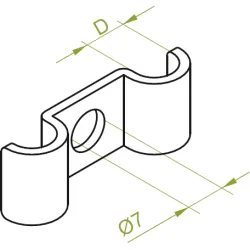 UEF25 UCHWYT KABLA 2X 1,2MM