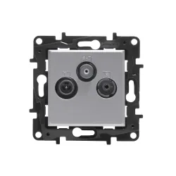 NILOE STEP MODUŁ ALUMINIUM GNIAZDO RTV-SAT PRZELOTOWE 14DB TV 5-68/120-862MHZ/ SAT 950-2400MHZ
