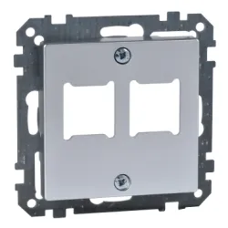 Schneider Electric Merten, System M, płytka centralna mechanizmu gniazda RJ11/RJ45, podwójna, aluminium, MTN291260