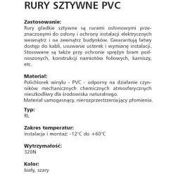 RKLSHF 50/43-25 MLECZNY RURA KARBOWANA BEZHALOGENOWA PESZEL PP FI50/43 320N/5CM