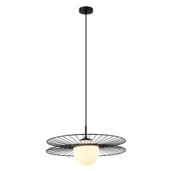 SANDY CZARNY/ BIAŁY OPRAWA WISZĄCA 1X E27/ 40W IP20 STAL/ SZKŁO