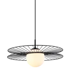 SANDY CZARNY/ BIAŁY OPRAWA WISZĄCA 1X E27/ 40W IP20 STAL/ SZKŁO