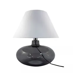ADANA BIAŁY/ PRZYDYMIONY OPRAWA STOŁOWA 1X E27/ 60W IP20 METAL/ SZKŁO/ TWORZYWO/ TKANINA