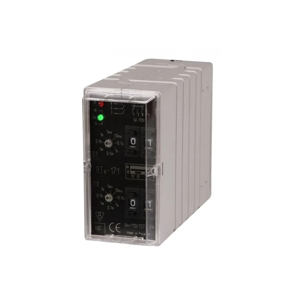 RTX-171 PRZEKAŹNIK CZASOWY 1-FUNKCYJNY 5A 220-230V AC/DC PRACA CYKL NASTAWIONY CZAS AREVA
