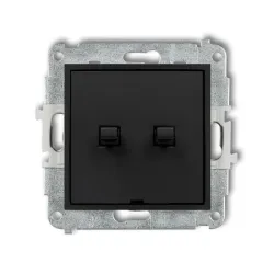 MINI MODUŁ CZARNY MAT PRZYCISK STYL AMERYKAŃSKI OSOBNE 2X 2Z ZASILANIE ZACISKI ŚRUBOWE 10AX 250V