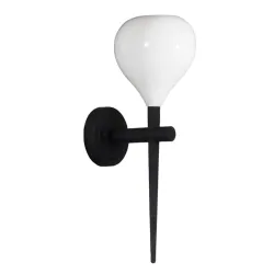 AGA BIAŁY/ CZARNY OPRAWA ŚCIENNA KINKIET 1X E14/ 40W IP20 METAL/ SZKŁO