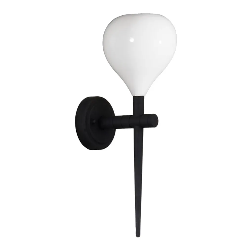 AGA BIAŁY/ CZARNY OPRAWA ŚCIENNA KINKIET 1X E14/ 40W IP20 METAL/ SZKŁO