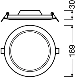 DOWNLIGHT SLIM ROUND BIAŁY OPRAWA SUFITOWA LED PT 12W WW 3000K 1020LM 155MM IP20 IK03 120ST PC