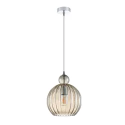 BIRON CHROM/ KONIAK OPRAWA WISZĄCA 1X E27/ 60W IP20 STOP METALI/ SZKŁO
