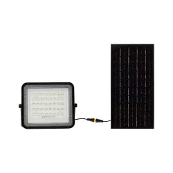 VT-80W CZARNY OPRAWA NAŚWIETLACZ SOLARNY LED 10W CW 6400LM 800LM IP65 IK06 +CZUJNIK ZMIERZCHU PILOT