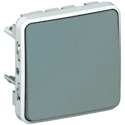 PLEXO55 MECHANIZM SZARY PRZYCISK 1X 1P IP55 IK07 ZACISKI SPRĘŻYNOWE 10A 250V